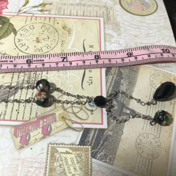 🌺Super cool Y silver-tone cloisonné necklace New🌺 - Picture 4 of 6